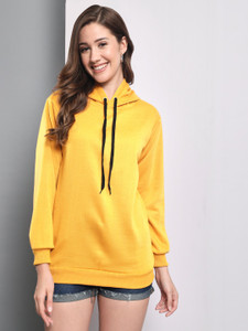 funday fashion women full sleeve solid hooded sweatshirt