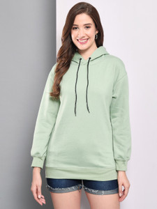 funday fashion women full sleeve solid hooded sweatshirt