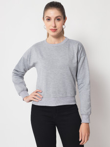 funday fashion full sleeve solid women sweatshirt