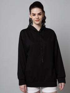 funday fashion women full sleeve solid hooded sweatshirt