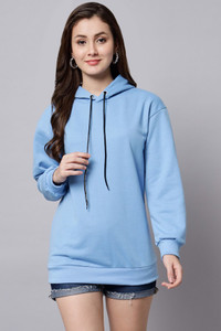 funday fashion women full sleeve solid hooded sweatshirt