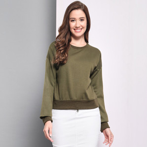 funday fashion women full sleeve solid sweatshirt
