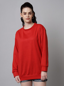 funday fashion women full sleeve solid sweatshirt