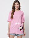 FUNDAY FASHION Graphic Print Women Round Neck Pink T-Shirt