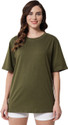 FUNDAY FASHION Solid Women Round Neck Green T-Shirt