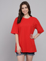 FUNDAY FASHION Solid Women Round Neck Red T-Shirt