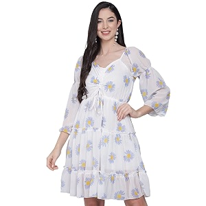 FUNDAY FASHION Womens Fit And Flare Knee