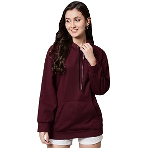 FUNDAY FASHION Womens Fleece Hooded Neck Sweatshirt