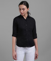 FUNDAY FASHION Women Solid Casual Black Shirt