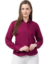 FUNDAY FASHION Women Solid Casual Maroon Shirt