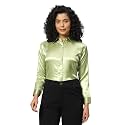 FUNDAY FASHION Women Solid Formal Satin Regular Fit Shirt