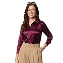 FUNDAY FASHION Women Solid Formal Satin Regular Fit Shirt