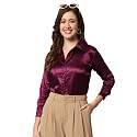FUNDAY FASHION Women Solid Formal Satin Regular Fit Shirt