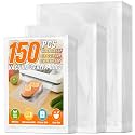 FUNFERY 150 Precut Vacuum Sealer Bags for Food 6"x10"/8"x12"/11"x16"
