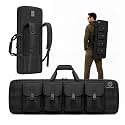 FUNHORUN 42" Double Gun Bag, Soft Tactical Rifle Case with Backpack Straps