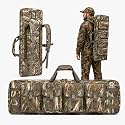 FUNHORUN 42" Double Gun Bag, Soft Tactical Rifle Case with Backpack Straps