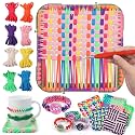 FUNiOi Weaving Loom Kit Toys for Kids, DIY Crafts Projects of 6 Potholders and 10 Friendship Bracelets, 2-in-1 Square Buildable Loom Knitting Kits, Gift Ideas for Girls 6-12 Years Old