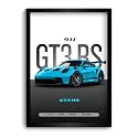 Funk You Store Porche 911 GT3 RS Poster | Framed Porche A4 Sized (31 x 23 cm) | Supercar Posters for Wall, Gift for Boys, 911 Car Frames | Car Poster for Wall, Bedroom, Hostel, Study Room (F_096)