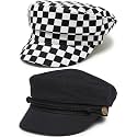 Funky Junque Greek Fisherman Newsboy Cap, Cotton Captains Bakerboy Hat