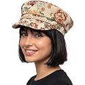 Funky Junque Greek Fisherman Newsboy Cap, Cotton Captains Bakerboy Hat