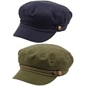 Funky Junque Greek Fisherman Newsboy Cap, Cotton Captains Bakerboy Hat