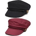 Funky Junque Greek Fisherman Newsboy Cap, Cotton Captains Bakerboy Hat