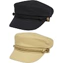 Funky Junque Greek Fisherman Newsboy Cap, Cotton Captains Bakerboy Hat