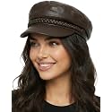 Funky Junque Greek Fisherman Newsboy Cap, Cotton Captains Bakerboy Hat