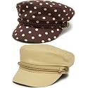 Funky Junque Greek Fisherman Newsboy Cap, Cotton Captains Bakerboy Hat