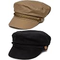 Funky Junque Greek Fisherman Newsboy Cap, Cotton Captains Bakerboy Hat