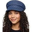 Funky Junque Greek Fisherman Newsboy Cap, Cotton Captains Bakerboy Hat