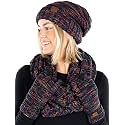Funky Junque Hat Scarf Glove Set for Women Christmas Gifts Winter Matching Beanie Infinity Scarf Texting Gloves