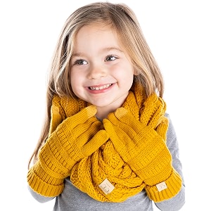 funky junque matching sets kids infinity scarf texting gloves bundle girls boys toddler