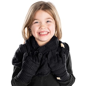funky junque matching sets kids infinity scarf texting gloves bundle girls boys toddler
