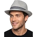 Funky Junque Packable Straw Fedora, Mens Panama Trilby Hat