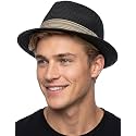 Funky Junque Packable Straw Fedora, Mens Panama Trilby Hat