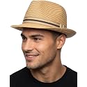 Funky Junque Packable Straw Fedora, Mens Panama Trilby Hat