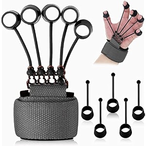 funley39s finger gripper strength trainer  forearm exerciser  hand yoga resistance band exerciser  improve hand dexterity and relieve tension grey