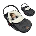 funlife 4 in 1 Premium Waterproof Universal Anti-Wind Infant Car Seat Cover Comes with Ultra Soft Fleece Car Seat Bunting Bag for Winter,Car Seat Cover Bunting Set for 0-12M
