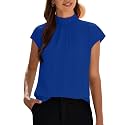 Funlingo Womens Summer Tops Mock Neck Short