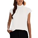 Funlingo Womens Summer Tops Mock Neck Short