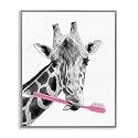 Funny Animal Bathroom Toothbrush, 16 x 20 Inch Framed Giclée Print
