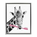 Funny Animal Bathroom Toothbrush, 17 x 21 Inch Canvas in Floater Frame