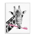 Funny Animal Bathroom Toothbrush, 24 x 30 Inch Framed Giclée Print