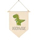 Funny Boobivore Dinosaur Decor-Nursery Wall Decor Gift for Baby Boys Girls Kids-Canvas Hanging Flag Banner Pennant Wall Decor Gift for Kid's Room Homeschool Baby Room Playroom Bedroom