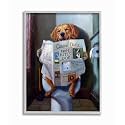 Funny Dog Bathroom Comic, 16 x 20 Inch Framed Giclée Print