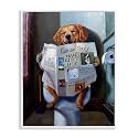 Funny Dog Bathroom Comic, 16 x 20 Inch Framed Giclée Print