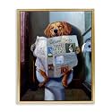 Funny Dog Bathroom Comic, 17 x 21 Inch Canvas in Floater Frame