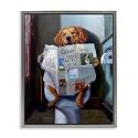 Funny Dog Bathroom Comic, 17 x 21 Inch Canvas in Floater Frame