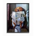 Funny Dog Bathroom Comic, 24 x 30 Inch Framed Giclée Print